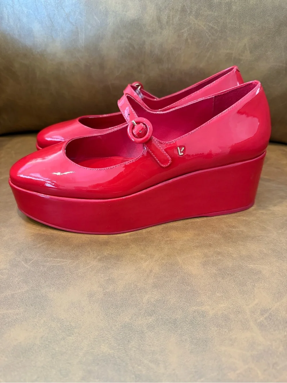 NEW Larroude Blair Vibrant Red Platform Shoes Mary Jane 8.5 - Picture 7 of 9